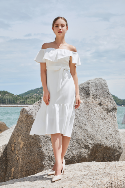 Anna Off Shoulder Midi Dress