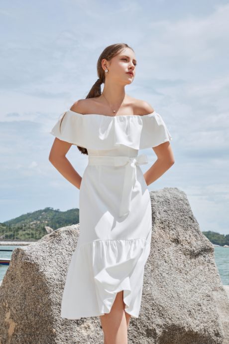Anna Off Shoulder Midi Dress