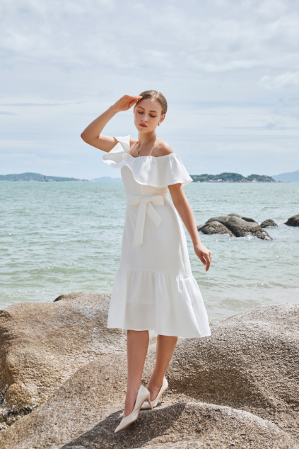 Anna Off Shoulder Midi Dress