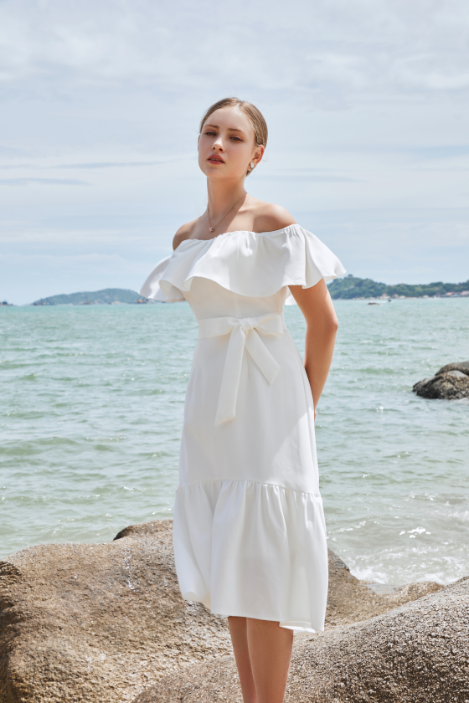 Anna Off Shoulder Midi Dress