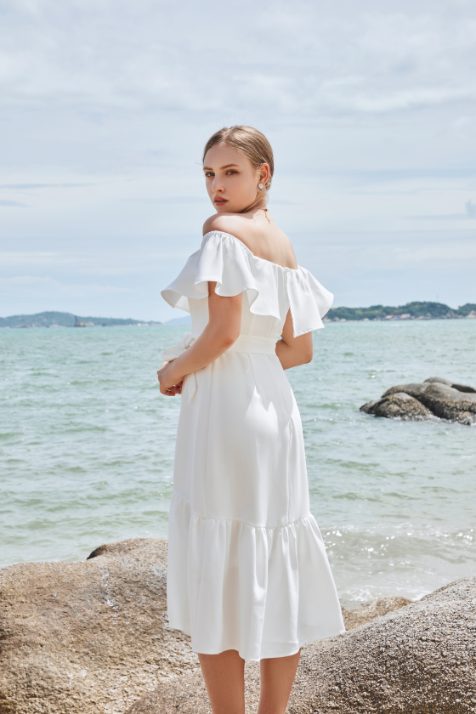 Anna Off Shoulder Midi Dress