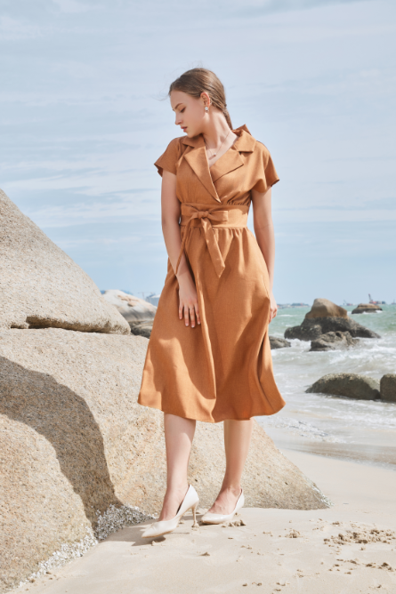 Anna Linen Midi Dress