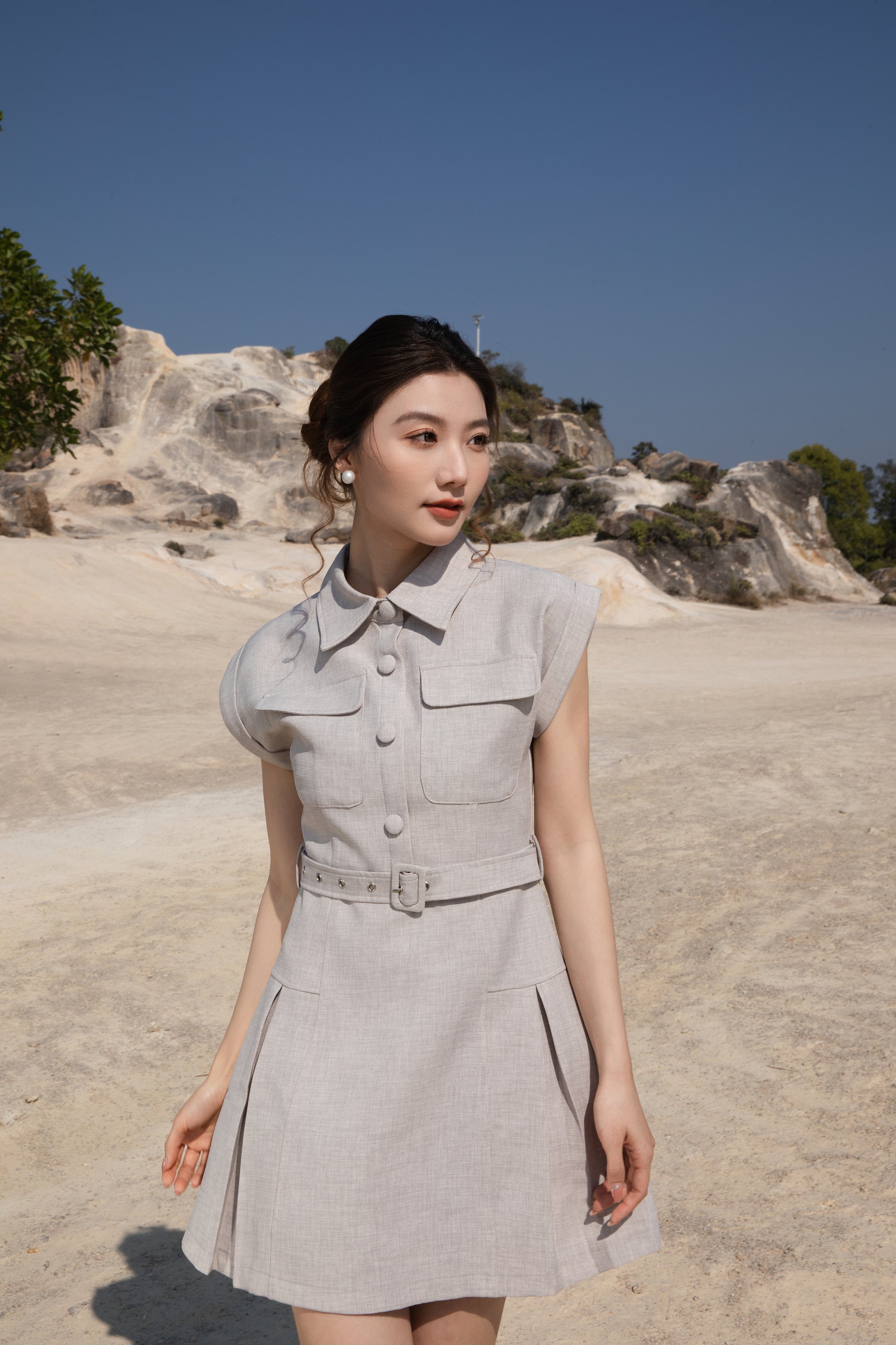 Xīn Yuè Draped Short Dress