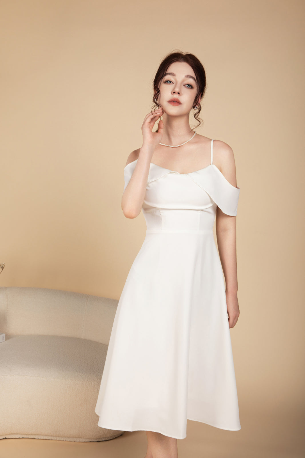 Nora Off Shoulder Midi Dress