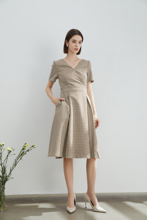 Emma Thousand Checkered Midi Dress