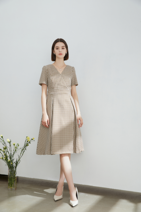 Emma Thousand Checkered Midi Dress