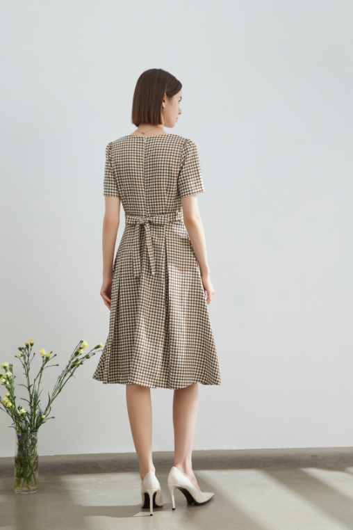 Emma Thousand Checkered Midi Dress