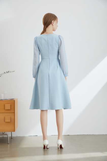 Nova Sheer Sleeve Midi Dress