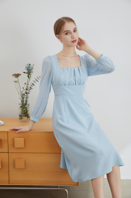 Nova Sheer Sleeve Midi Dress