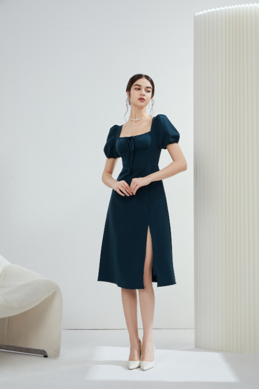 Angela French Slit Midi Dress