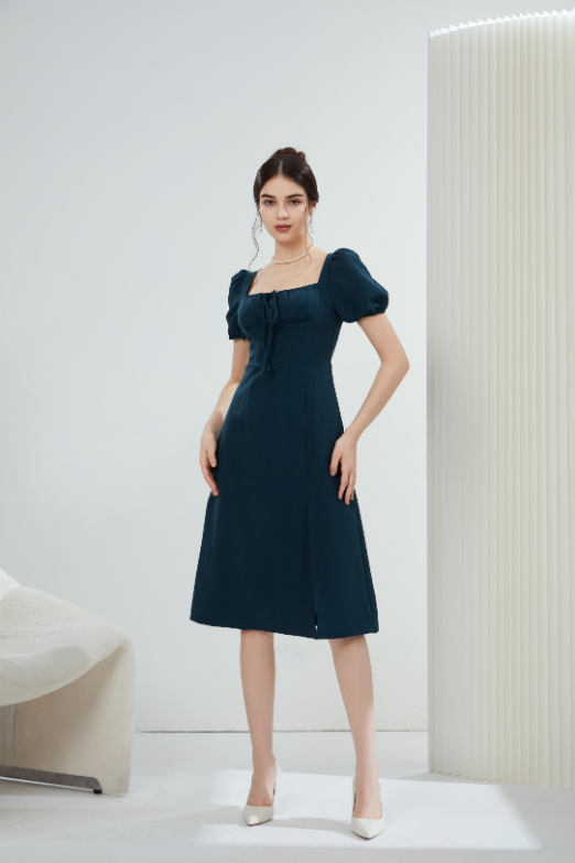 Angela French Slit Midi Dress