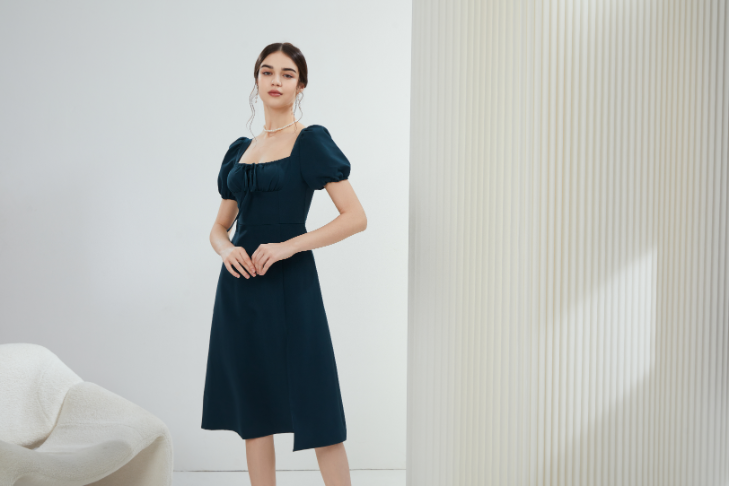 Angela French Slit Midi Dress