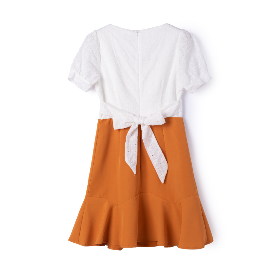 Fiona Eyelet Ivory Short Dres