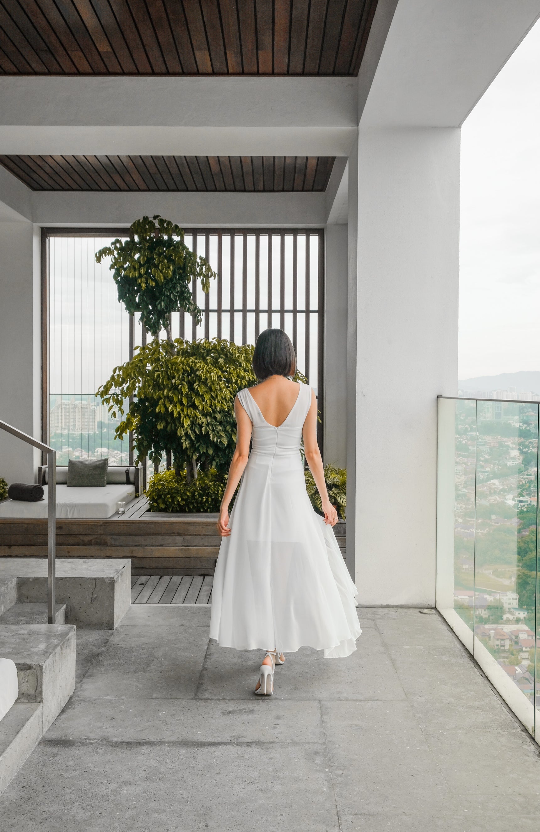 Shanny V Shoulder Long Dress