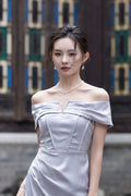 Jin Yuè V Off Shoulder Maxi Dress