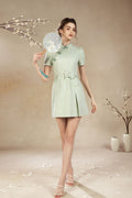 Rossie Mandarin Tweed Short Dress