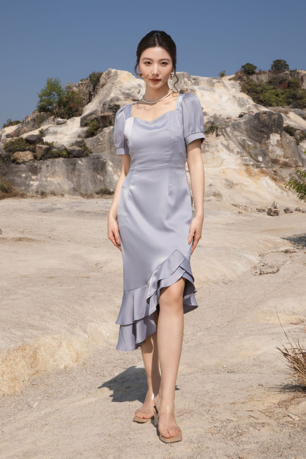 Xīn Yuè Classic French Midi Dress