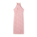 Angela Pearl Halter Midi Dress