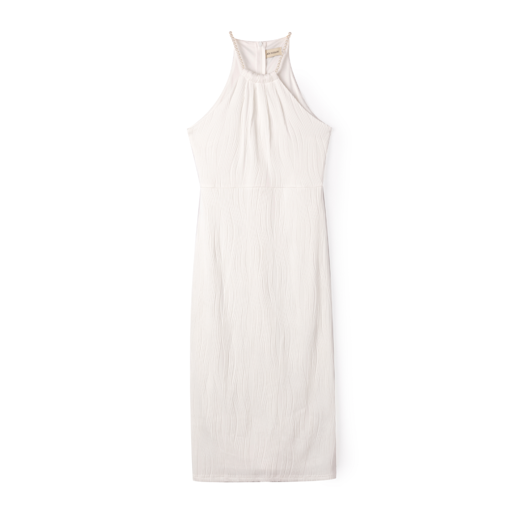 Angela Pearl Halter Midi Dress