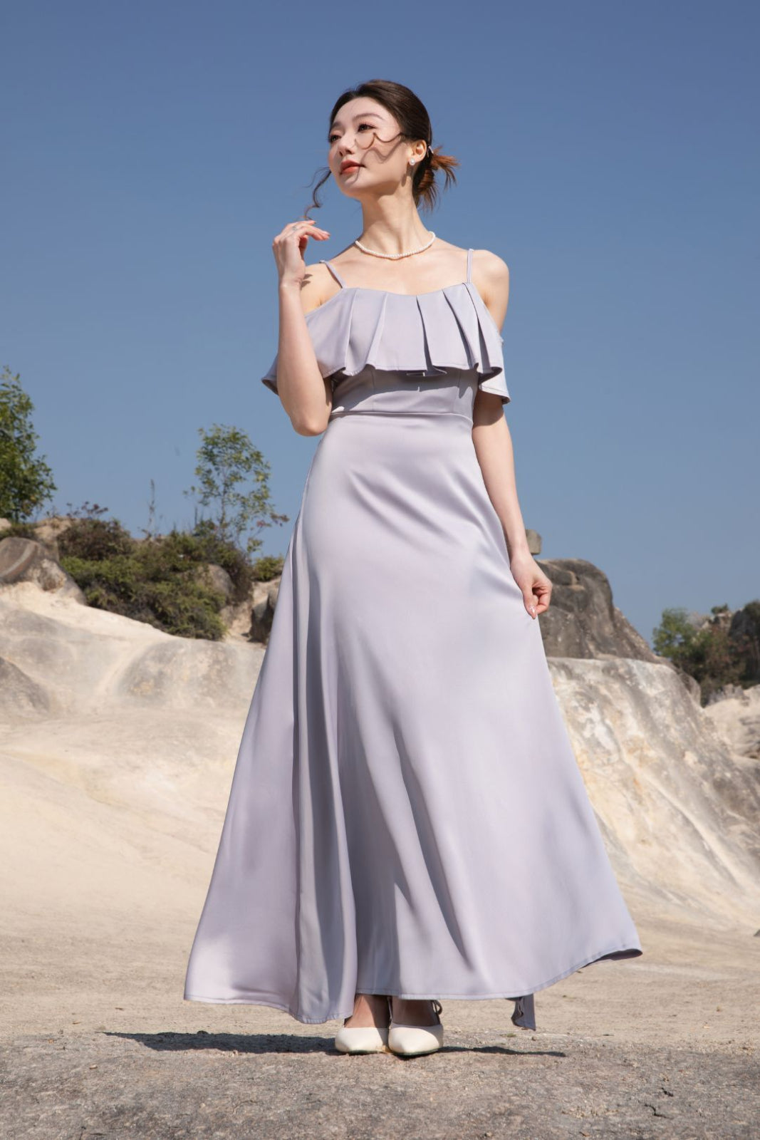 Xīn Yuè Pleated Maxi Dress