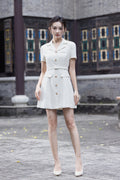 Jin Yuè Button Tailored Short Dress