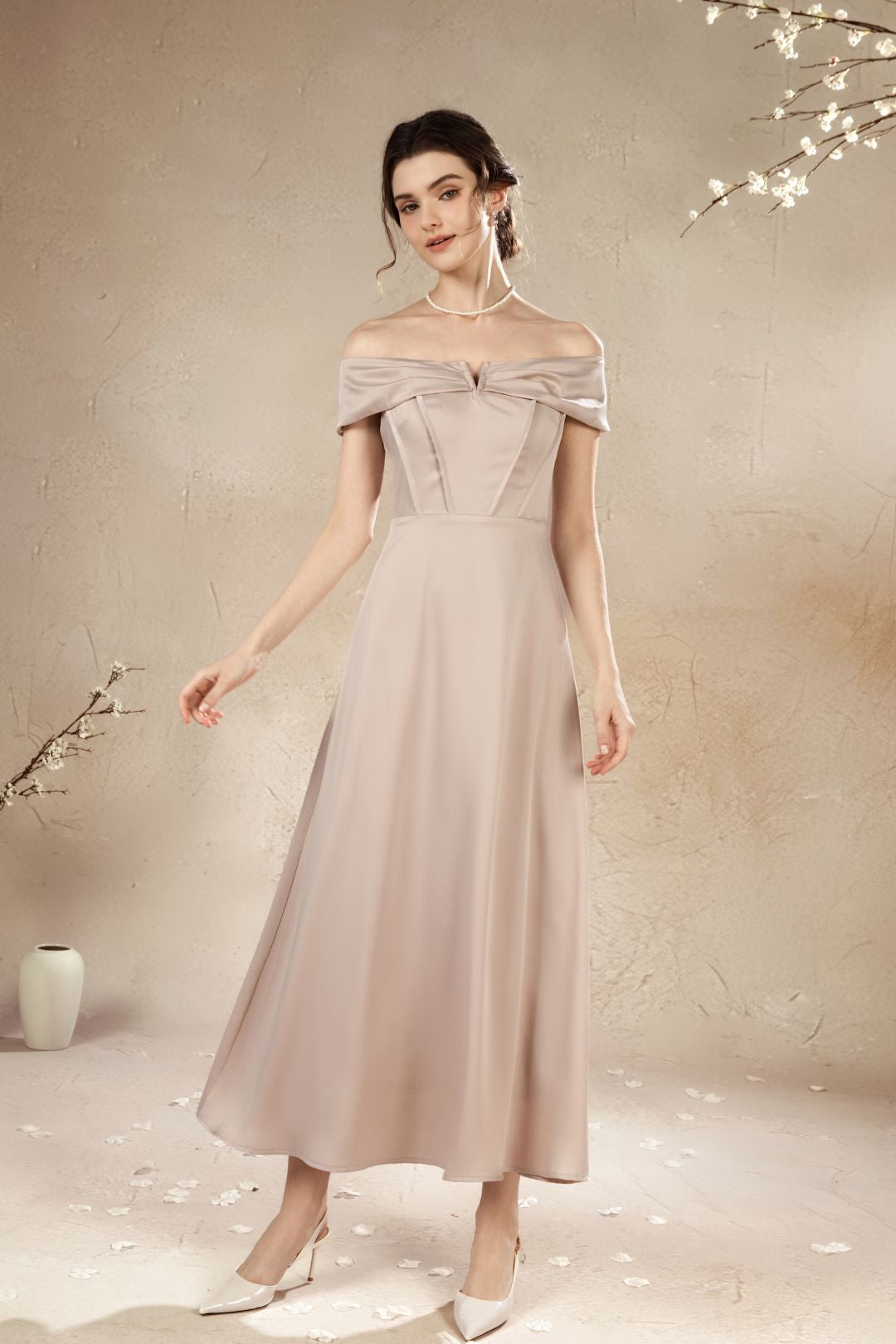 Rossie V Off Shoulder Maxi Dress