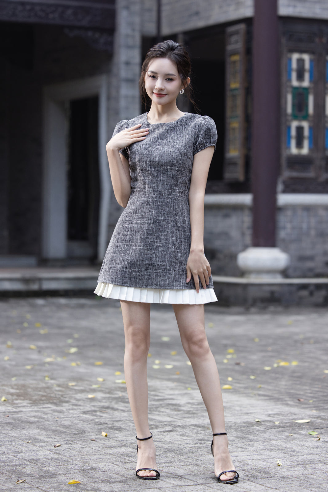 Jin Yuè Ruffled Hem Short Dress