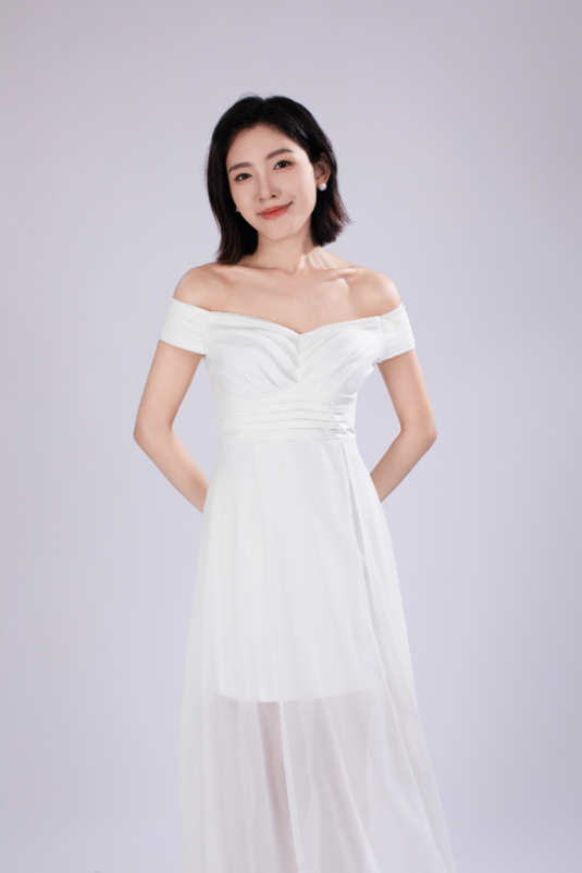 Ella Off Shoulder Padded Maxi Dress in White