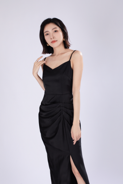 Ella French Maxi Dress in Black