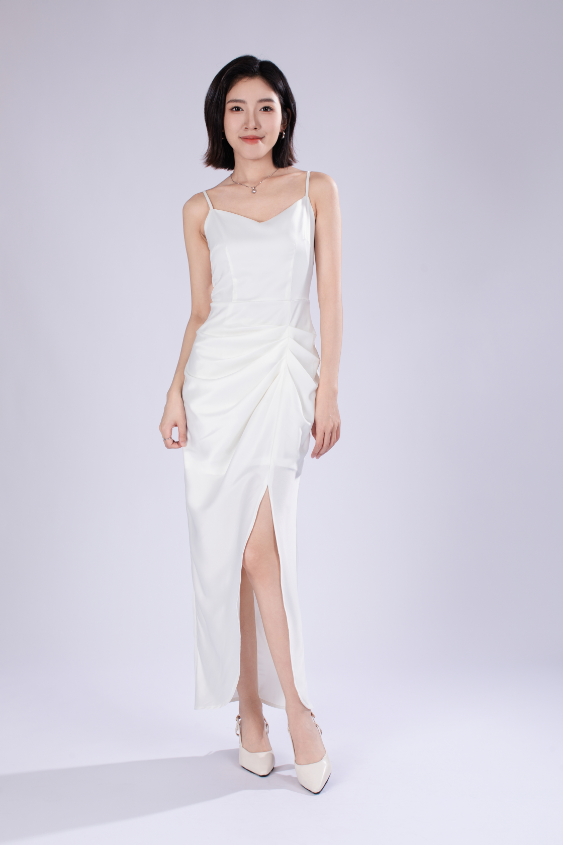 Ella French Maxi Dress in White