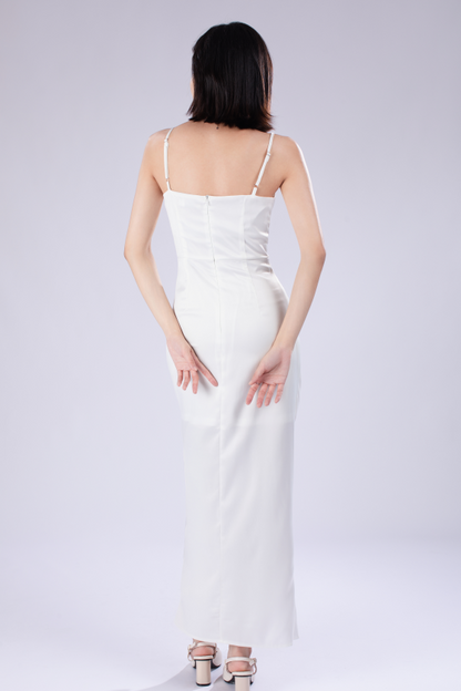 Ella French Maxi Dress in White