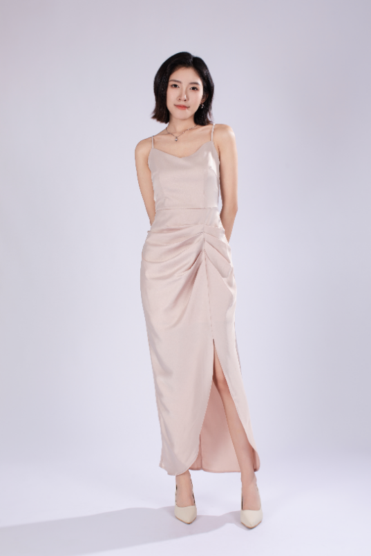 Ella French Maxi Dress in Cream