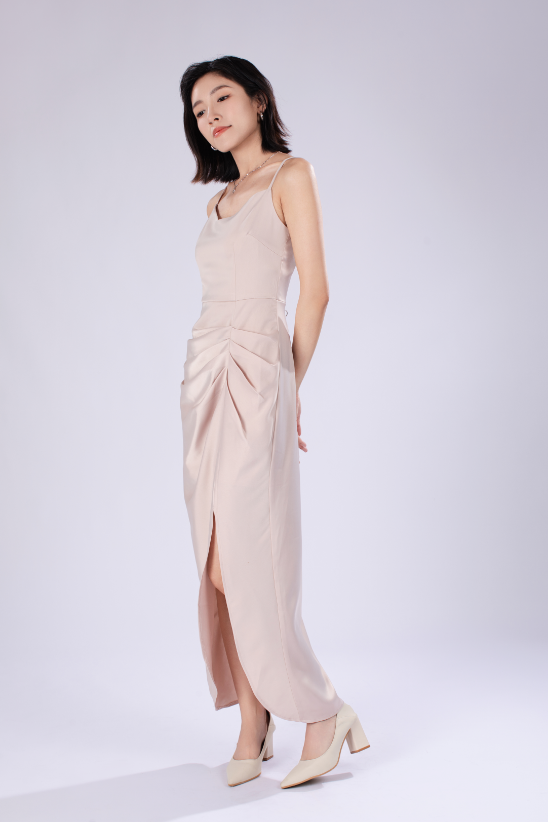 Ella French Maxi Dress in Cream