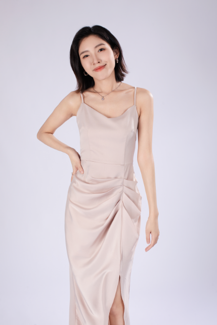 Ella French Maxi Dress in Cream