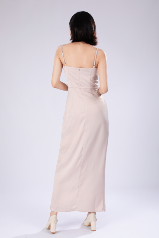 Ella French Maxi Dress in Cream