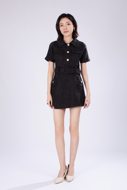 Ella Waffle Knit Romper in Black