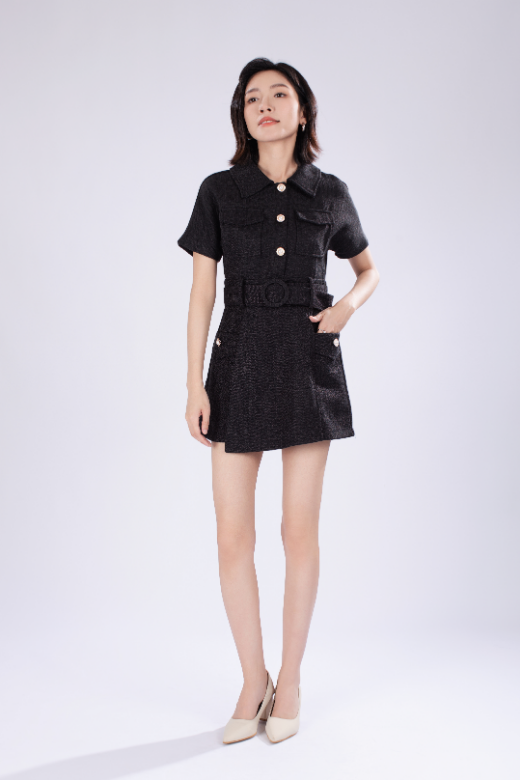 Ella Waffle Knit Romper in Black