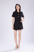 Ella Waffle Knit Romper in Black