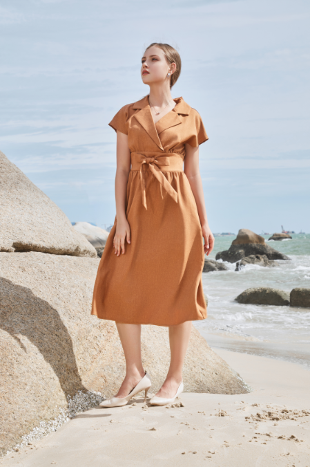 Anna Linen Midi Dress