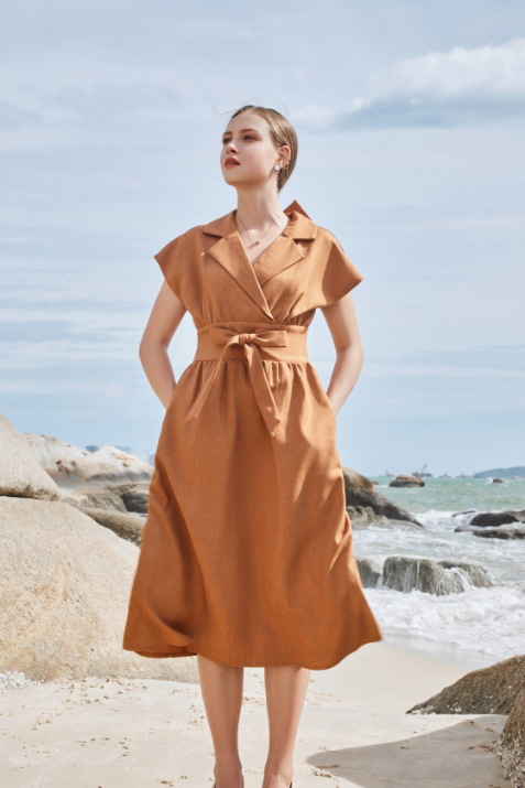 Anna Linen Midi Dress