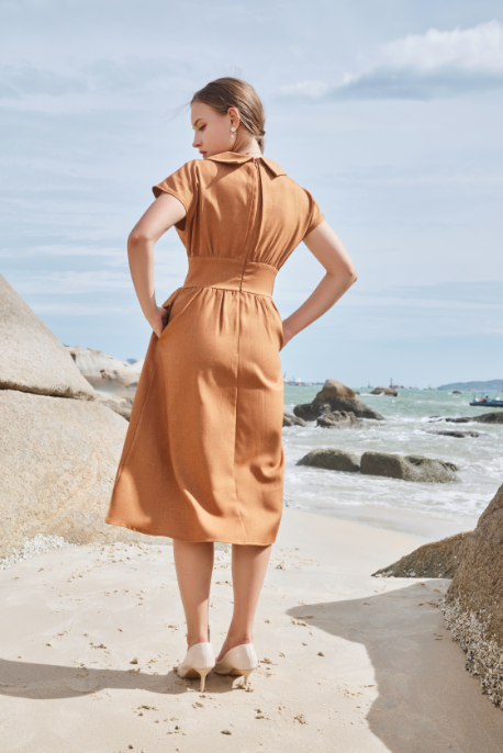 Anna Linen Midi Dress
