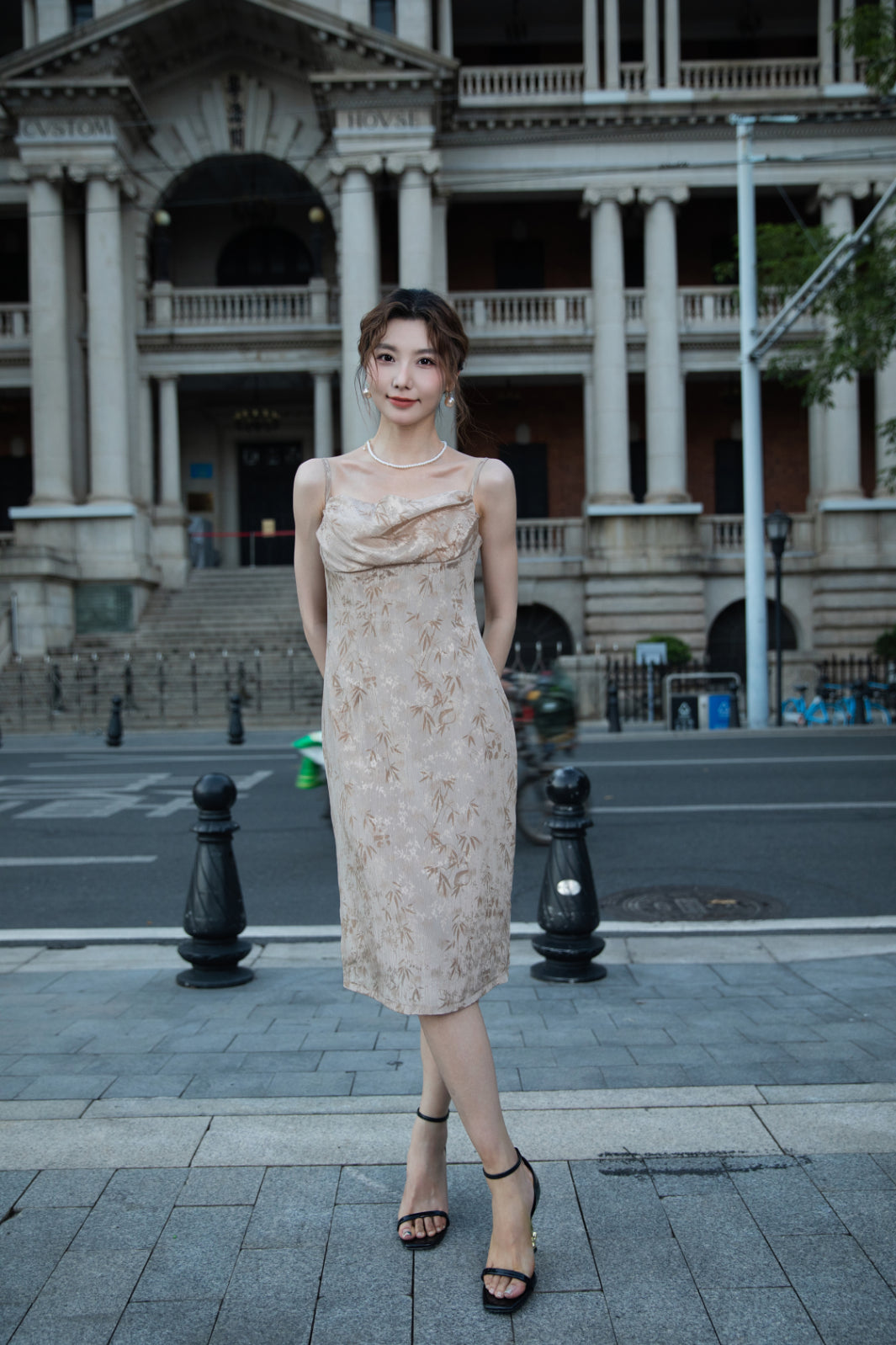 Xīn Yuè Padded French Midi Dress