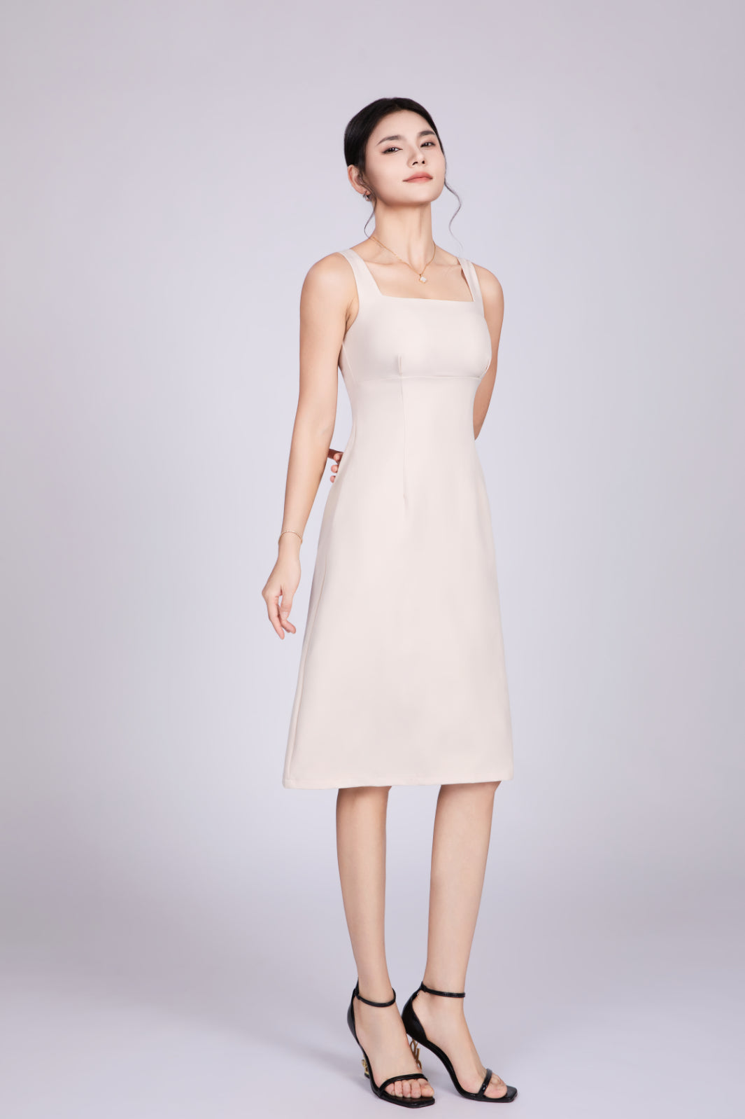 Freya Classic Midi Dress in Cream