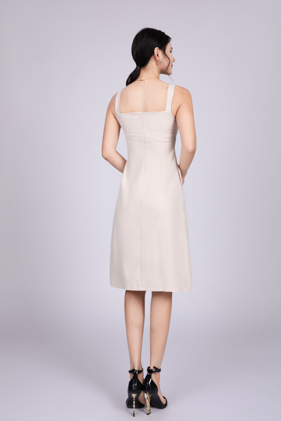 Freya Classic Midi Dress in Cream