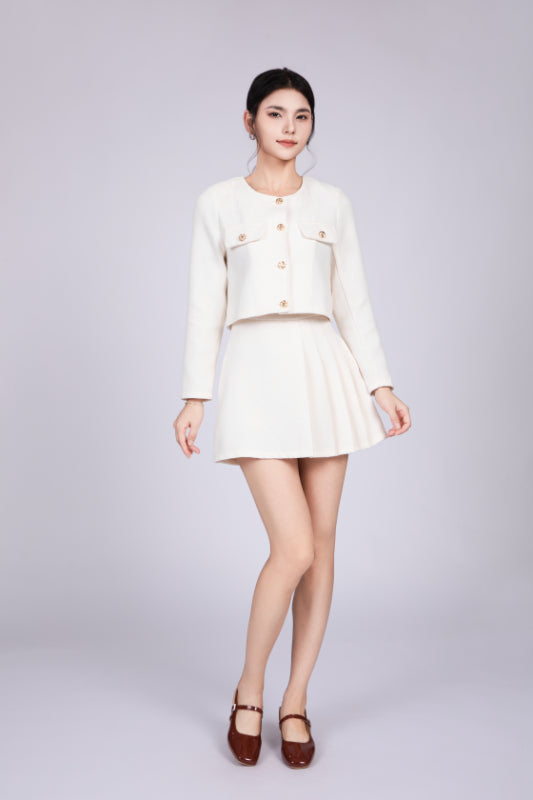 Freya Tweed Set Wear in Cream