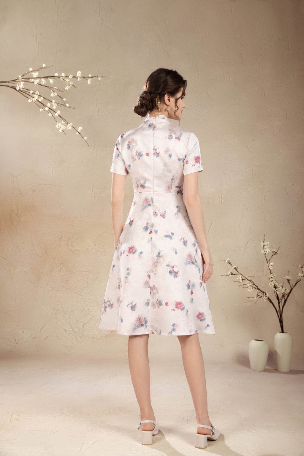 Rossie Oriental Floral Midi Dress