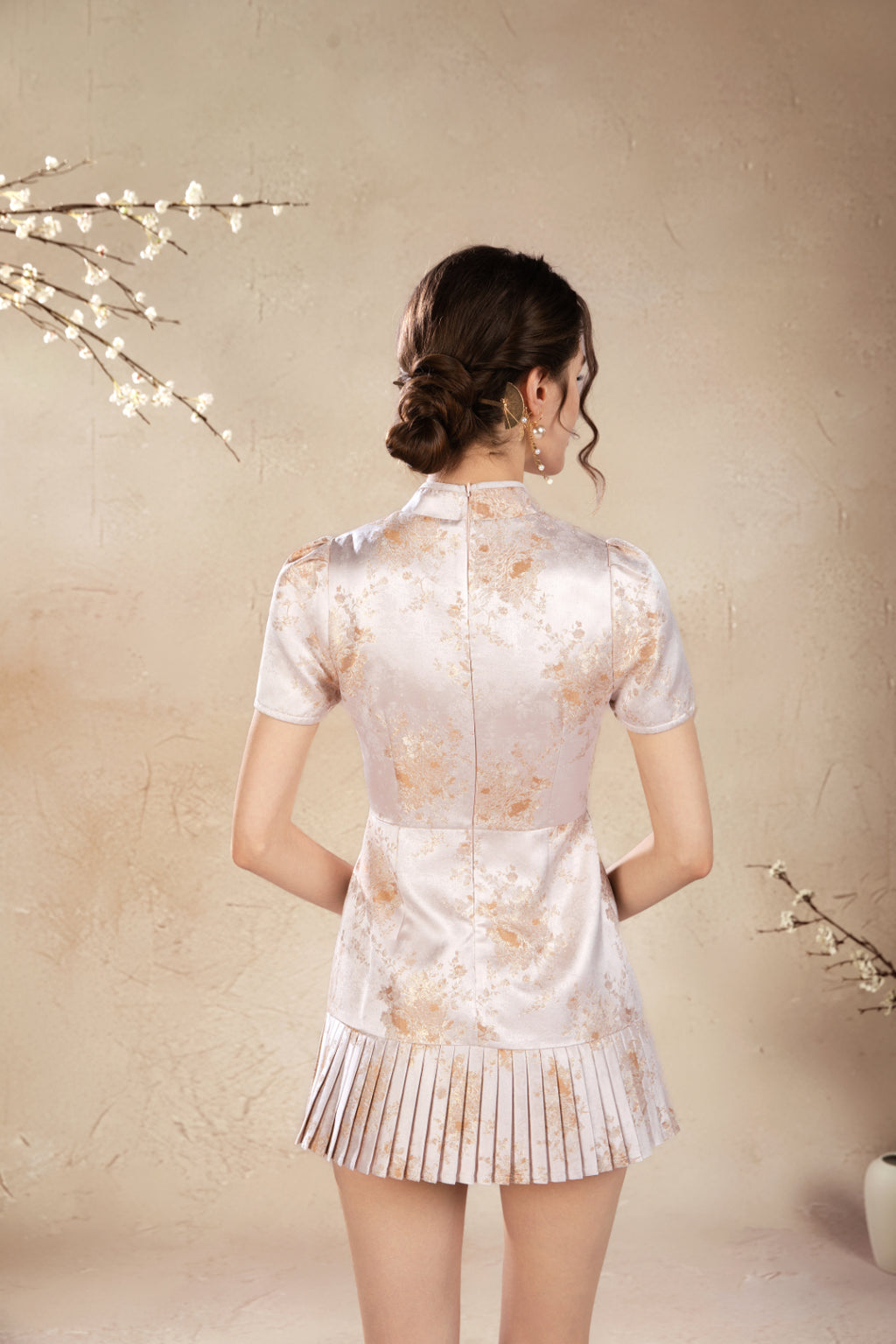 Rossie Pleated Hem Qi Pao