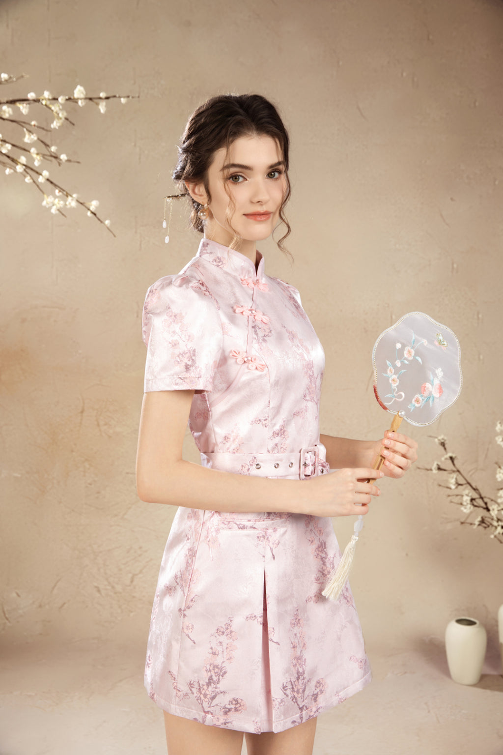 Rossie Mandarin Belted Qi Pao