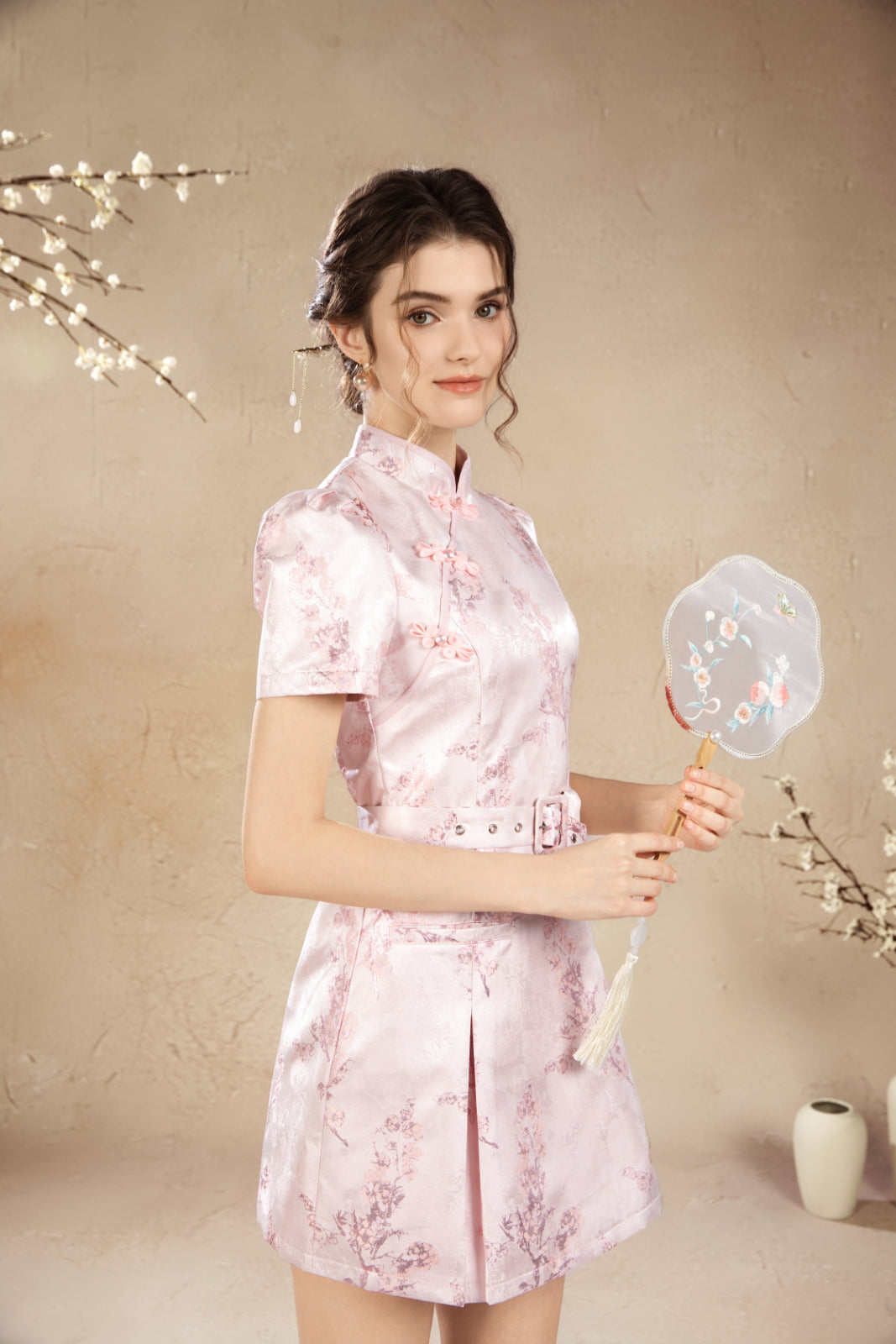 Rossie Mandarin Belted Qi Pao