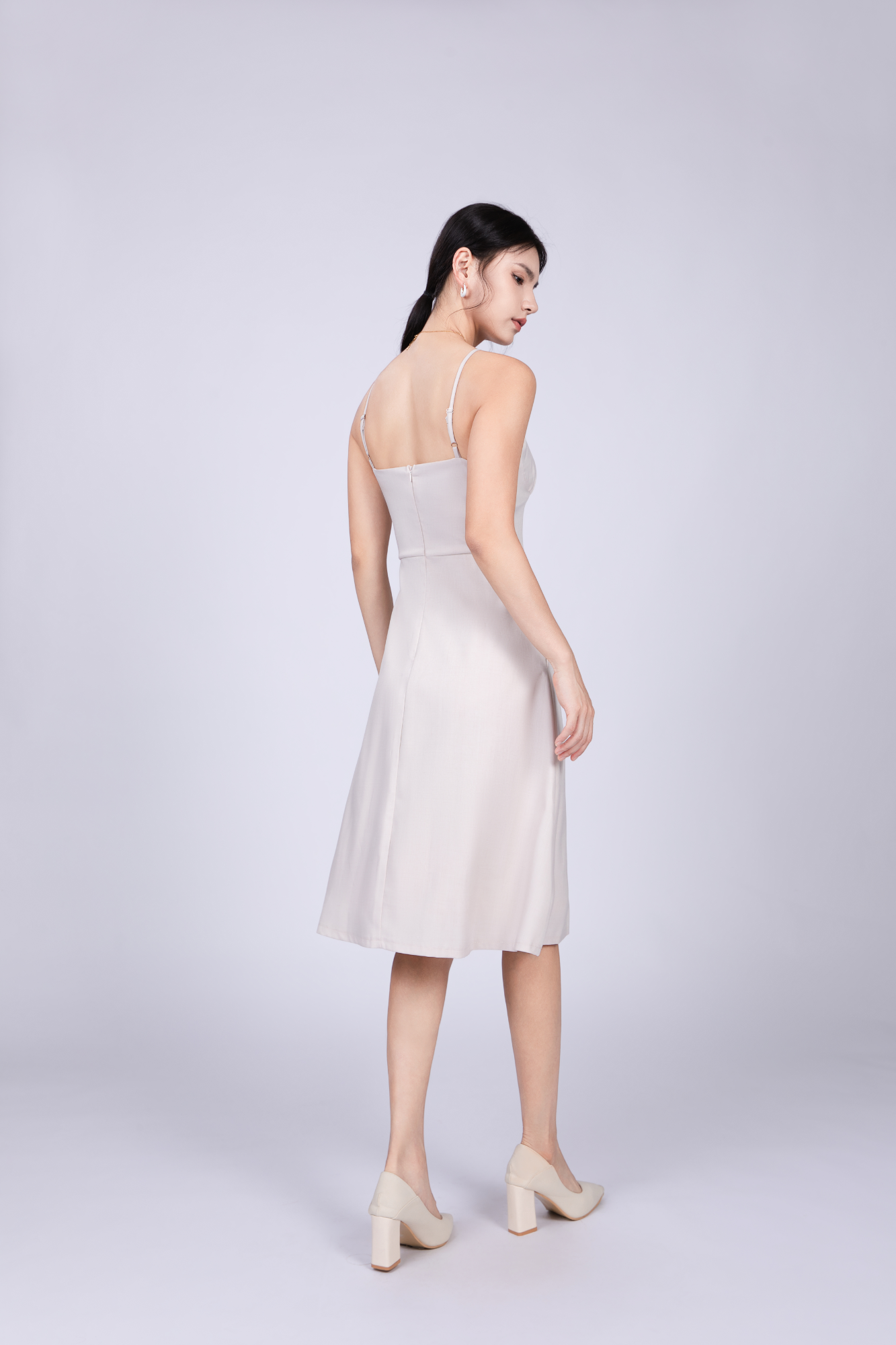 Freya French Midi Dress in Cream